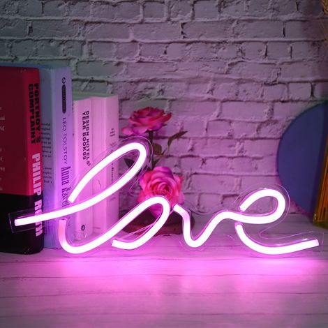 Panneau lumineux néon transparent en forme de cœur, éclairage LED USB pour la décoration de chambre (1/5)