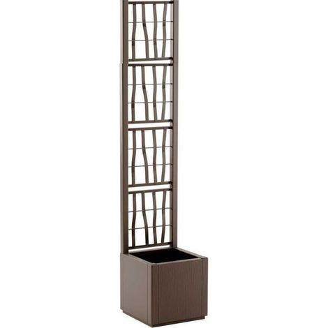 Fioriera quadrata 36x36 cm TORTORA con griglia Spalliera alta cm 175  Arrampicante per piante fiori da Esterni Giardini Terrazze separatore ambienti locali commerciali elegante hotel ristoranti