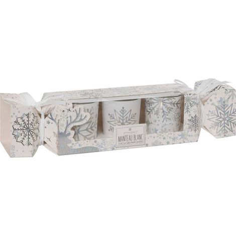 Duftkerze Windlicht bedruckt weiß 45g x3 - Feeric lights & christmas