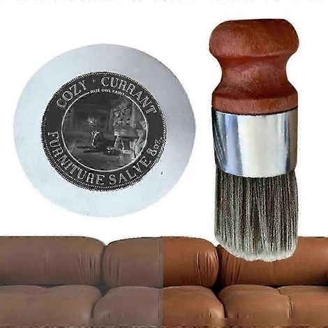 Baume pour meubles en cuir, Baume pour cuir pour meubles, Baume et brosse pour meubles en cuir, Brosse pour baume pour meubles, Baume pour meubles en bois (1/5)