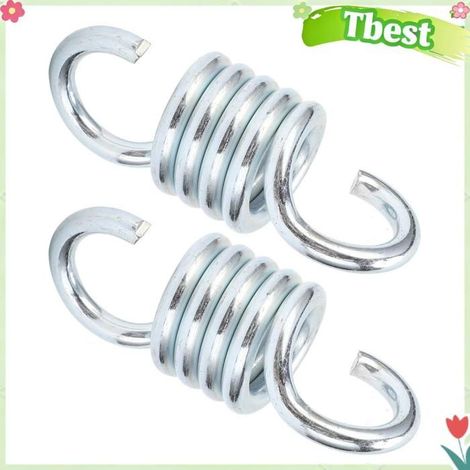 Tbest Crochets de suspension à ressort 2pcs Crochets à Ressort de Hamac Robuste 7mm Ressort d'Extension en Fer sport outillage (1/5)