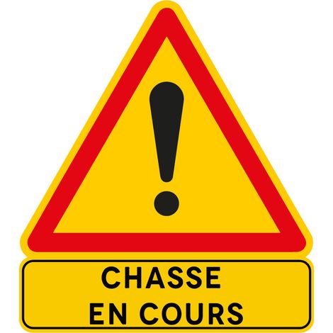 Signaletique.Biz France – Panneau de signalisation chasse en cours 70x80cm – Comacel 5mm résistant aux intempéries – Signalisation temporaire pour sécurité randonneurs