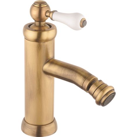 Miscelatore per bidet antico colore bronzo leva bianca Piralla Como 0TOF3092A21 Bronzo