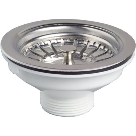 Bonde de lavabo de acero inoxidable con cesta sin desbordamiento 90mm - Wirquin (1/2)