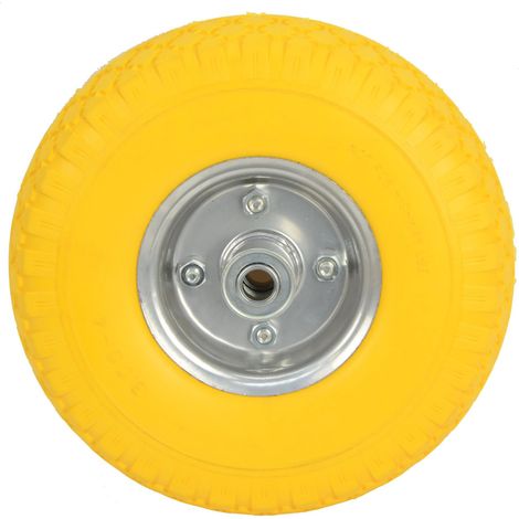 Dapetz ® 10" Puncture-Proof Solid Rubber Wheels for Sack Trucks, Trolleys & Garden Carts – Durable Replacement Tyres for Wheelbarrows & Hand Trucks, No More Flats, Yellow PU Foam. (1/5)