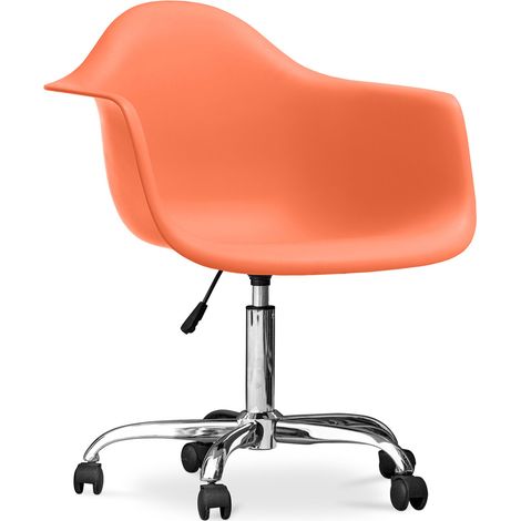 Sedia da ufficio con braccioli - Sedia da scrivania con rotelle - Weston Arancione