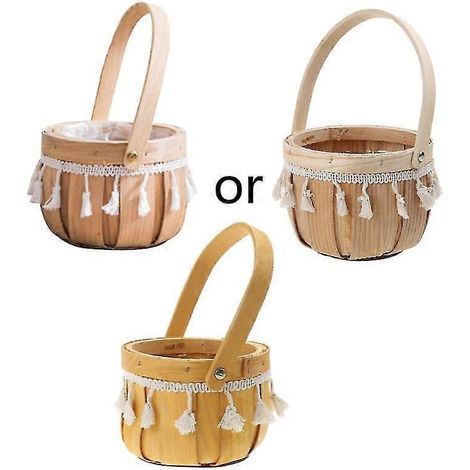 Handgefertigter Blumenkorb aus natürlichem Rattan, gewebt für Zuhause, Küche, Garten, Gemüseaufbewahrung, Pflanzgefäß, Halter, Hochzeitsfeier Ta--06