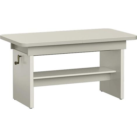 Table basse JANEK 62x70x156 cm Hauteur réglable Avec rangement cachemire (1/5)