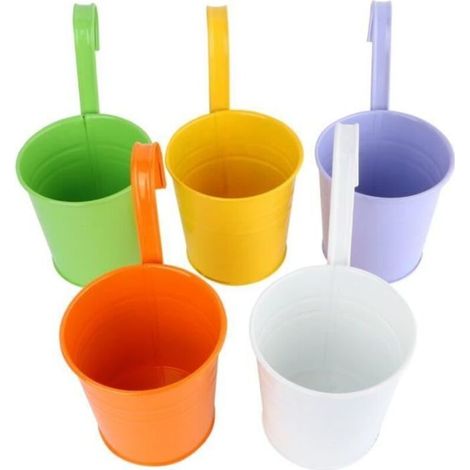 5 pcs Pots de fleurs à suspendre - Fleur Suspendue Pot Balcon Jardin Pots Plantes Porte-Fleur JARDINIERE - BAC A FLEUR