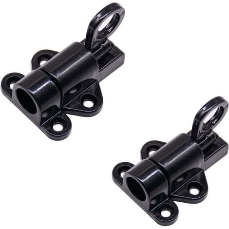 Verrou Porte 2 Pièces Loquet Porte Serrure Portail Automatique Verrou de Porte Exterieur Verrou Fenetre Boulon de Verrouillage à Ressort Verrou de Porte en Aluminium Noir Avec Vis,KoleZy (1/5)