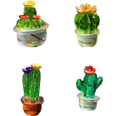 Set mit 4 Auto-Innenausstattungs-Ornamenten, künstlerische Kaktusfiguren, Innendekoration, B (1/5)