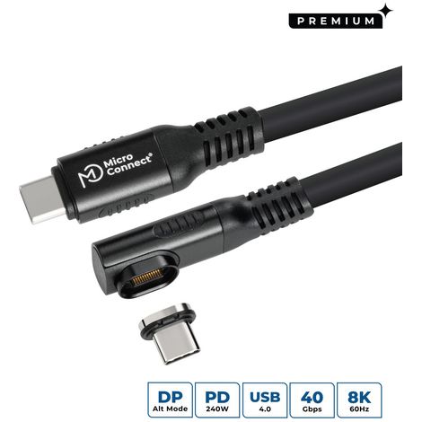 Cable USB-C a USB-C magnético MC-LS-USB4CC2.0-A de 2 m y 240 W (1/5)