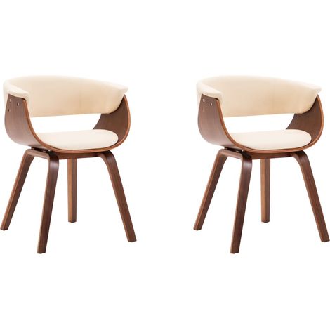 Maison Exclusive - Sedie da Pranzo 2 pz in Legno Curvato e Similpelle Crema