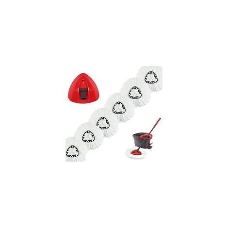 6pcs Vadrouilles de Rechange pour Vileda O-Cedar Turbo 2 en 1 EasyWring & Clean Compatible Têtes de balai Pour Vileda Recharge (1/4)