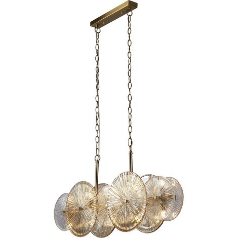 Lampadario Contemporaneo Wagon Wheel Acciaio Adjustable Vetro 10 Luci G9 (1/5)