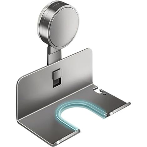 Universeller Haartrocknerhalter mit Saugnapf, abnehmbarer Haartrocknerhalter, Haartrocknerständer, 1 Stück, geeignet für das Badezimmer, Zubehör inklusive, platzsparendes Wandregal. (1/5)