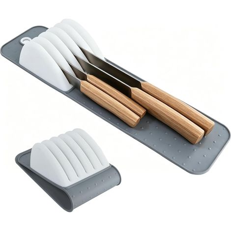 5 Compartment Knife Organizer, Non-Slip, Space-Saving (1/5)
