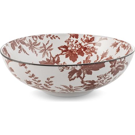 Coupe Elizabeth en porcelaine décorée rouge, diamètre 21 cm, lavable au lave-vaisselle et au micro-ondes, bol multifonction