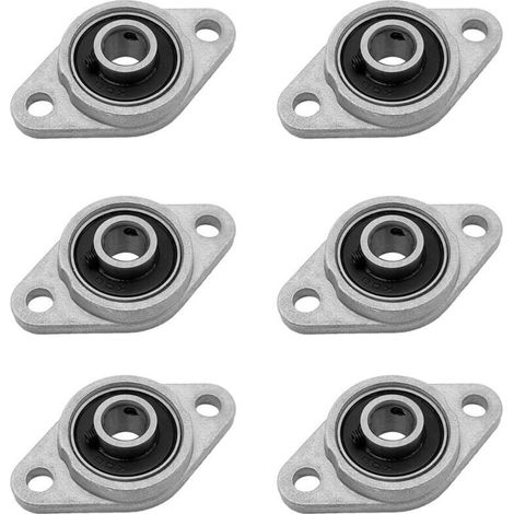 KFL000 Palier de Bride 6 Pcs 10mm Alliage de Zinc Palier Roulement à Bride Rhombique pour Machines Série KFL Systèmes de Convoyage
