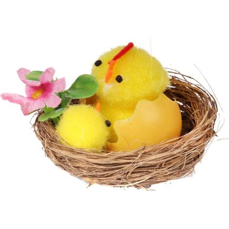 Nido decorativo con gallina e pulcino - Decorazione pasquale 1 pezzo (1/2)