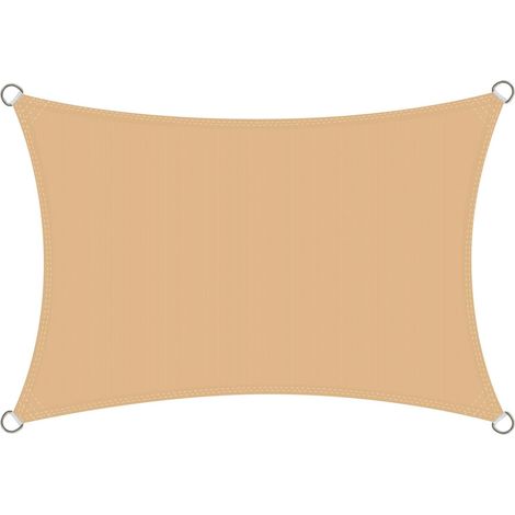 Toile d'ombrage carrée imperméable 3 x 4 m, résistante à l'eau, en PES, offrant une protection UV à 98 % pour terrasse, jardin, pergola, sable. (1/5)