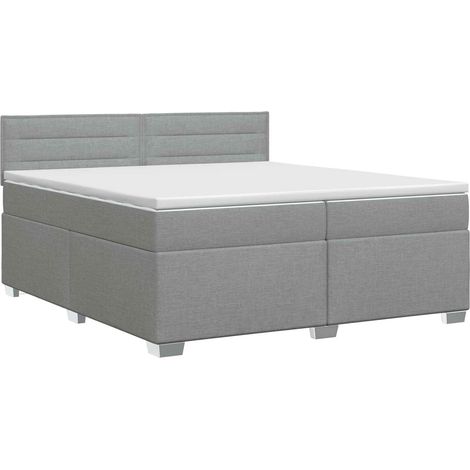 Maison Exclusive - Letto box spring con materasso Grigio Chiaro 200 x 200 cm (1/5)