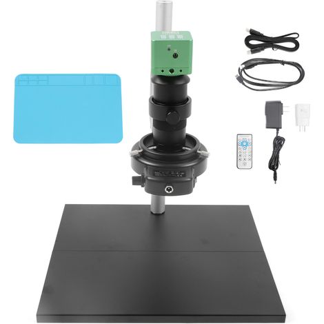 Caméra Microscope USB 4K 130X Objectif C Monture 144LED Soudure Réparation PCB Prise US 100-240V (1/5)