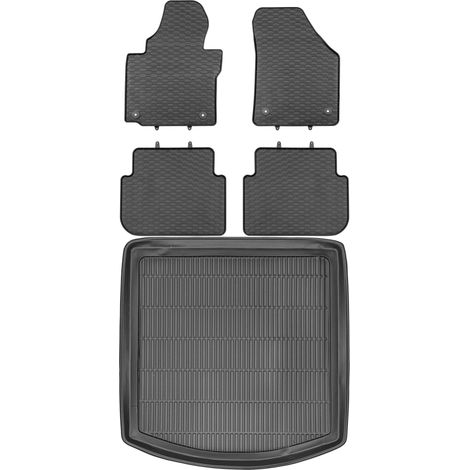 Set di tappetini in gomma per auto e tappetino per bagagliaio per Volkswagen Touran I Minivan dal 2003 al 2010. (1/5)