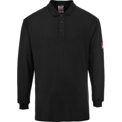 Langarm-Polo Antistatisch Flammschutz Farbe: Schwarz Größe: XXL - Portwest