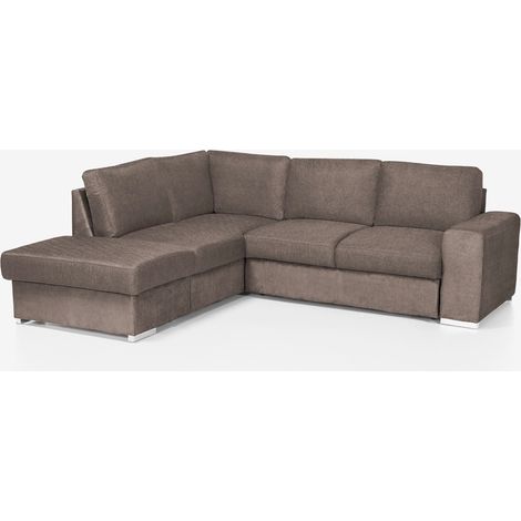 Moderner 3-Sitzer-Sofa mit linker Ottomane aus Chenille-Stoff Kuvia - Taupe (1/5)