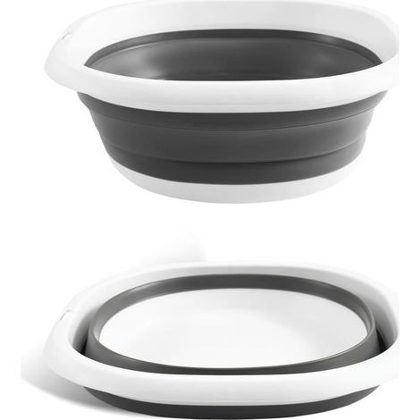Bassine Pliable, Bassine Retractable en Silicone et Plastique sans Odeur, sans BPA, Bol à Vaisselle Pliable Portable Peu Encombrant (1/4)