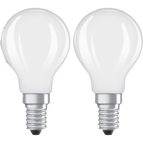 OSRAM Lampe LED Star mini boule P40 filament, 2700 K blanc chaud, 3,4 W, E14, dépolie, 470 lm, 15 000 h, pour luminaires de table et suspendus, non éblouissante (1/2)