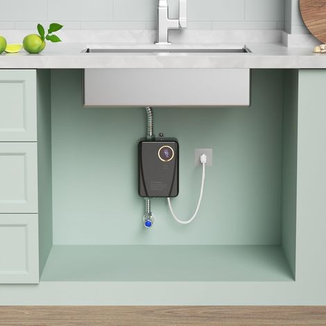 Chauffe-eau électrique instantané 3500 W pour appartements, écoles, hôpitaux, bureaux (noir)