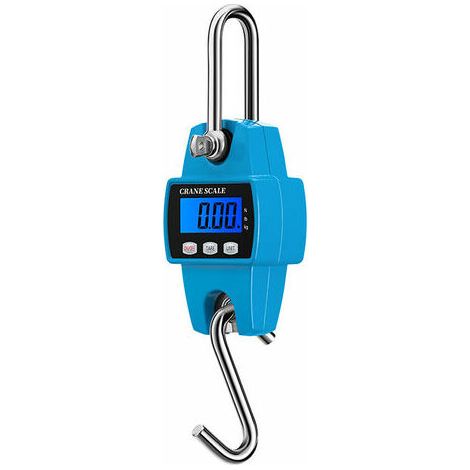 300Kg/50G Echelle De Grue Electronique Echelle De Suspension Numerique Mini Echelle De Levage Echelle De Crochet Electronique Industrielle Pour Bagages Pisciculture Chasse, Bleu