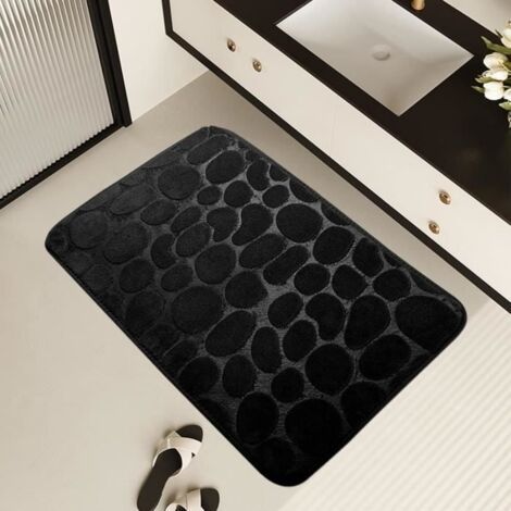 Tapis de Bain Antidérapant,Tapis de Salle de Bain en Flanelle,Super Absorbant,Lavable en Machine,Tapis de Douche Extra épais