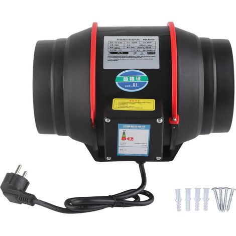 Ventilateur de conduit en ligne 6 pouces silencieux, extracteur d'air pour tente de culture, ventilation intérieure, vitesse unique 80W, prise UE 220V (1/5)