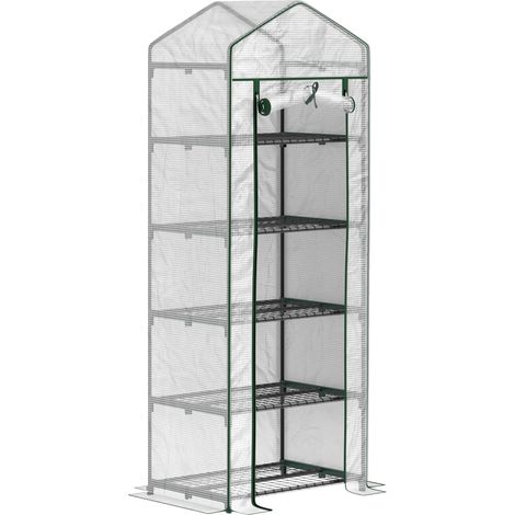 Serre avec portes et étagères enroulables, structure en acier, résistante au froid et à la chaleur grâce à sa bâche isolante, idéale pour les. (1/5)