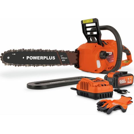 Tronçonneuse a Batterie - Dual Power - POWDPGCSS2 - Élagueuse sur batterie de 40 V - Guide de 350 mm - Batterie et chargeur in (1/4)