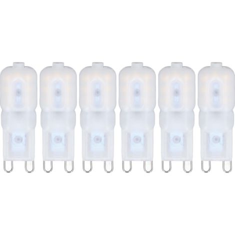 Confezione da 6 lampadine LED G9 da 3W dimmerabili, a risparmio energetico, con diffusione a 360°, luce bianca naturale, 220-240V, per plafoniere e lampade da soffitto - AquaForge (1/5)