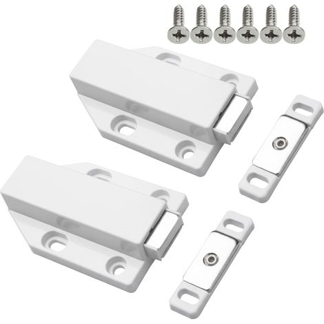 Poussoir Magnétique Push to Open pour Portes de Placard et Tiroirs, Lot de 2, Loquet de Porte sans Poignée, Installation Facile, Aimant Puissant pour Fermeture Sécurisée, Adapté pour Meubles (1/5)