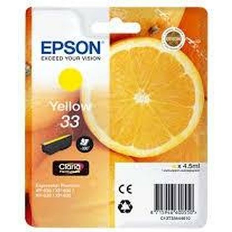 Cartucho Epson 33 Amarillo EXPRESSION HOME XP-63 830 EXPRESSION PREMIUM XP-530