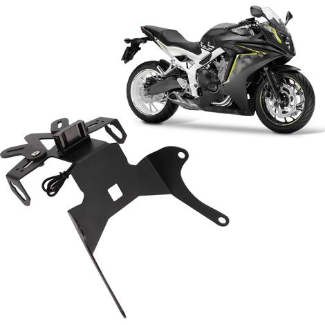 Support de plaque d'immatriculation moto avec éclairage - compatible avec Honda CBR650R CB650R 2021+ (1/5)