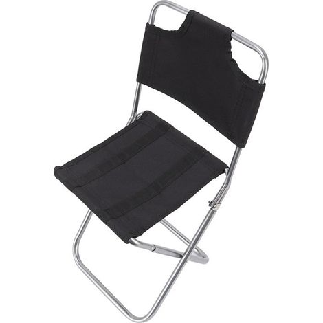 Chaise pliante en tissu respirant, portable, petit dossier, chaise de pêche, pour camping, barbecue, randonnée (1/5)
