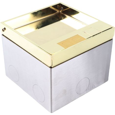 Prise de sol encastrable 4000W dorée 2 broches et prise réseau pour maison (1/5)