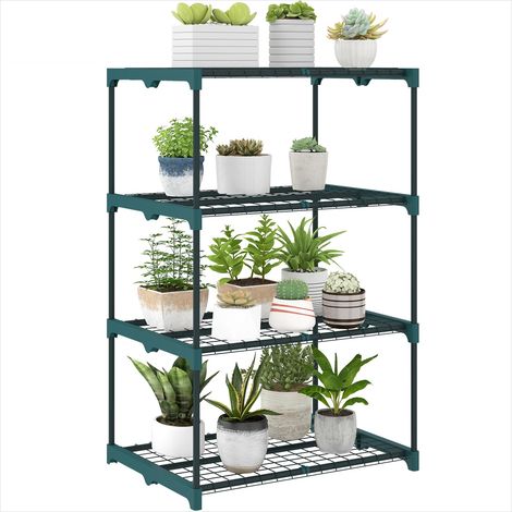 Porte-plantes Étagère à fleurs 4 niveaux acier 67 x 49 x 105 cm (1/5)