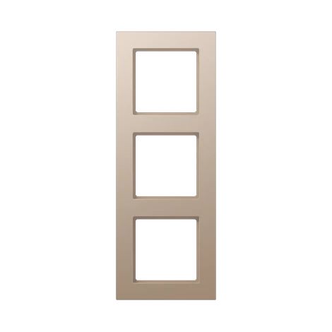 Jung Cadre 3 postes, A 550, thermoplastique laqué, champagne, montage vertical et horizontal A 5583 BF CH