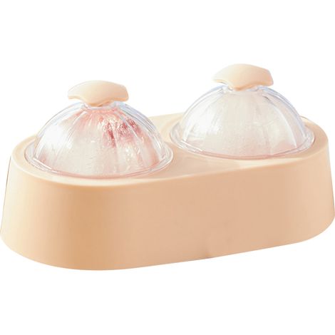 Moule à glaçons double boule, bac à glaçons rond avec couvercle, idéal pour la cuisine, la maison, les cocktails, le café et le whisky (rose sakura). (1/5)