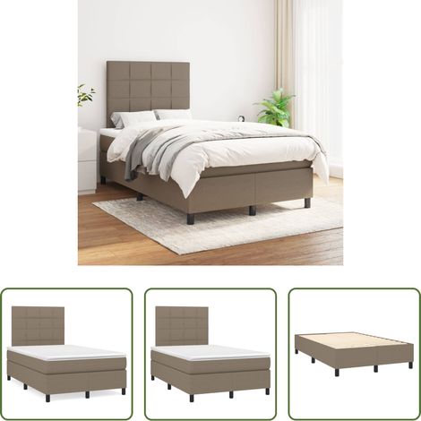 vidaXL Kopfteil - Boxspringbett mit Matratze Taupe 120x200 cm Stoff (1/5)