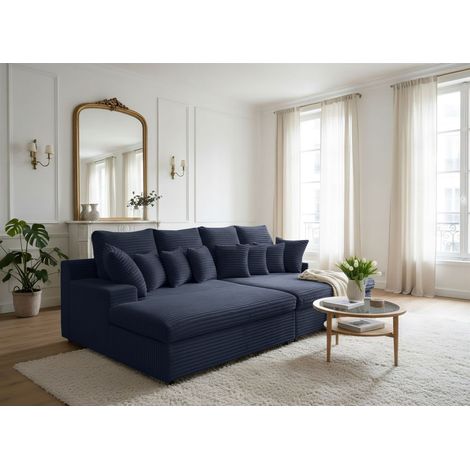 Bigsofa Couchgarnitur AROSA Megasofa in Stoff Tilia Blau