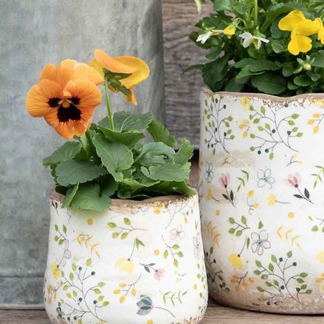 Pot de fleurs multicolore céramique 21x21x19cm (1/3)